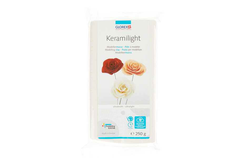 GLOREX 6 8070 501 - Keramilight, 250 g in weiß, ultraleichte, lufttrocknende Modelliermasse, ausgehärtet extrem leicht und hart, ideal für filigrane Teile GLOREX 6 8070 501 - Keramilight, 250 g in weiß, ultraleichte, lufttrocknende Modelliermasse, ausgehärtet extrem leicht und hart, ideal für filigrane Teile