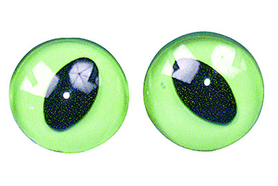Rayher Occhi di gatto in plastica Verde-Nero | 14 mm | 4 pezzi