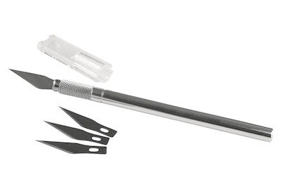 Rayher Coltello da precisione per lavori manuali con 3 lame di ricambio