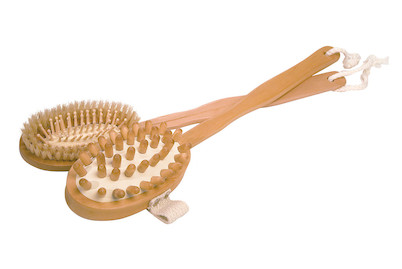 Croll & Denecke Spazzola anticellulite con nodi in legno | 43,5 cm