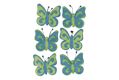 Image of Rayher Filz-Schmetterlinge Hellblau | 5 cm | 6 Stück