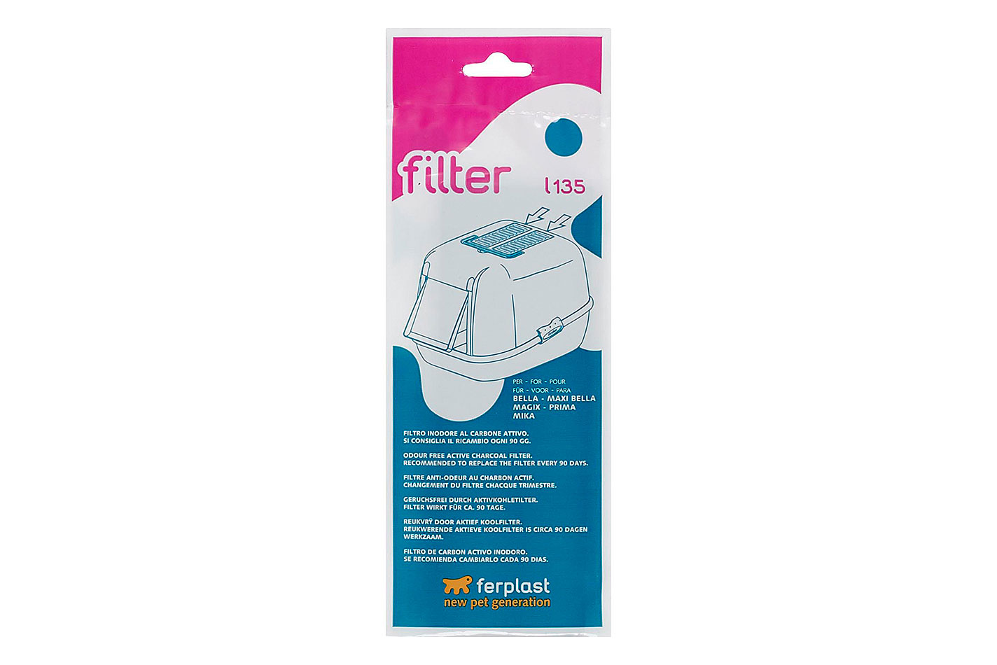 Ferplast filtre à charbon L135 pour Innova ClearCat 2 pièces