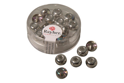 Image of Rayher Glas-Grosslochradl Metallic-Transparent | ⌀ 9 mm | 14 Stück