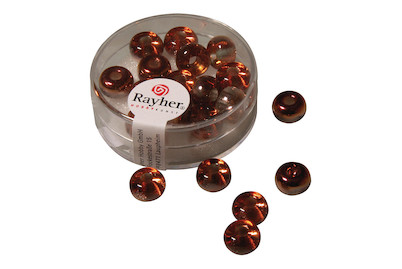 Image of Rayher Glas-Grosslochradl Transp. Metallic | ⌀ 9 mm | 14 Stück