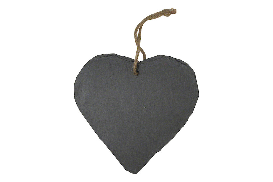 Cœur en ardoise à suspendre avec ruban de jute - Décoration murale (2,6 cm Cœur en ardoise à suspendre avec ruban de jute - Décoration murale (2,6 cm