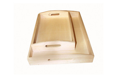 Image of Rayher Holz-Tablett-Set | 30 × 20 cm | 39 × 28 cm