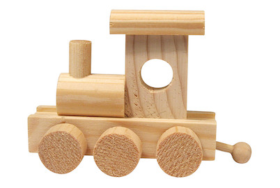 Rayher Locomotiva in legno per lavori manuali | 10 × 4,5 × 7 cm