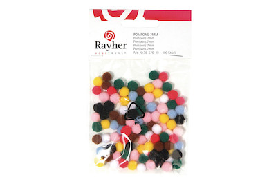 Image of Rayher Pompons Farben Sortiert | ⌀ 7 mm | 100 Stück