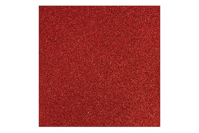 Rayher Carta per Scrapbooking Glitter Rosso Cardinale | 30.5 × 30.5 cm | 200 g/m²