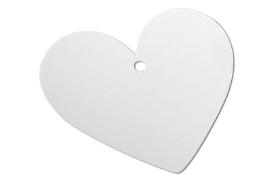 Image of Rayher Herz-Tags Weiss | 7 × 6 cm | 24 Stück