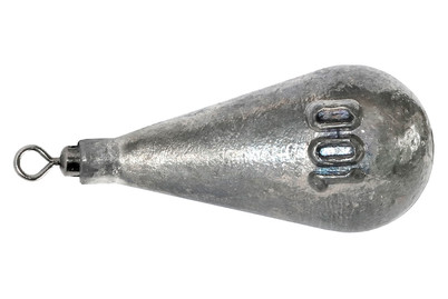 Plomb de pêche en forme de poire avec émerillon | 15 g | 4 pièces