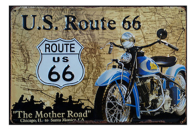 Image of Münder Email Werbeblechschild U.s. Route 66 | 20 × 30 cm