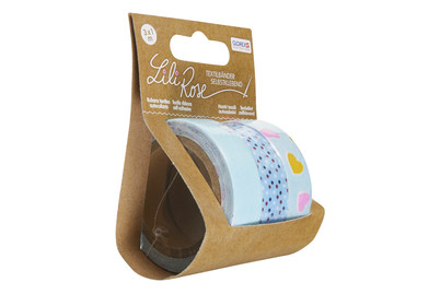 Glorex Bandes textiles autocollantes Bleu | 3 × 3 m | 3 pièces