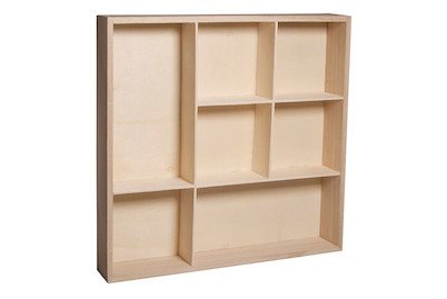 Image of Rayher Holz-Setzkasten FSC Mix Credit | 26 × 26 × 4 cm | 7 Abteilungen