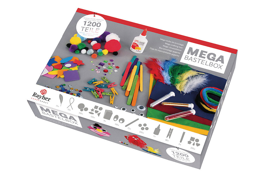 Rayher Mega Boîte de bricolage 1200 pièces Multicolore 3,2 x 2,2 x 0,7 cm Rayher Mega Boîte de bricolage 1200 pièces Multicolore 3,2 x 2,2 x 0,7 cm