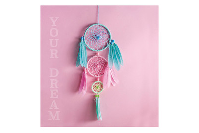 Image of Rayher DIY-Set Traumfänger Bunt Pastell | 14 × 41 cm