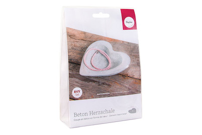 Rayher Kit per lavori manuali Cuore Ciotola in cemento Grigio | 16.5 cm