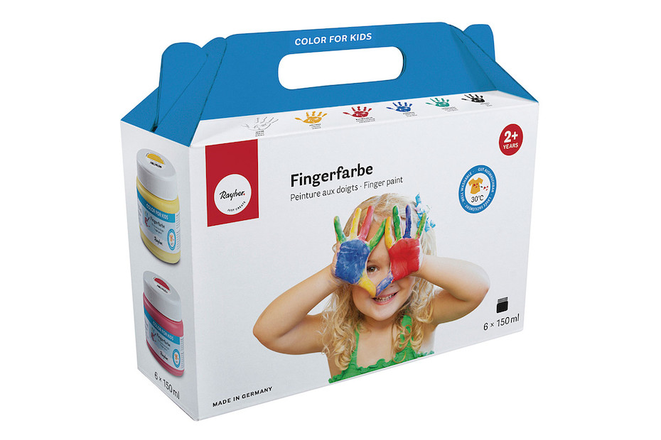 Jovi Fingerfarbe – 6x 500 Ml Dosen, Leuchtende Farben, Natürliche Inhaltsstoffe, Waschbar, Glutenfrei – Für Kleine Künstler Farben Mischen Kinder