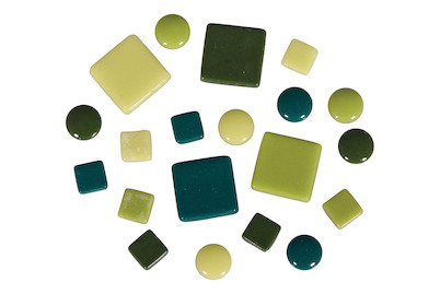 Image of Rayher Mosaiksteine-Mischung | 395 Stück | 10 × 10 × 20 × 20 × ⌀ 12 mm | 500 g