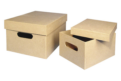 Image of Rayher Pappmaché Sammelbox FSC Recycled | 26 × 18.5 × 13 cm