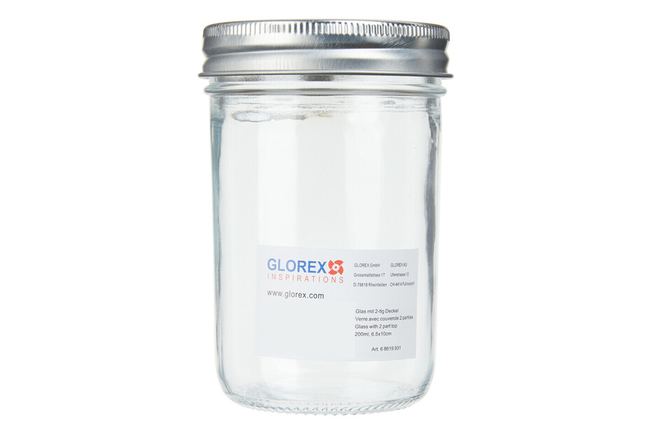 Glorex Glas mit Deckel | 11 × 7 × 7 cm