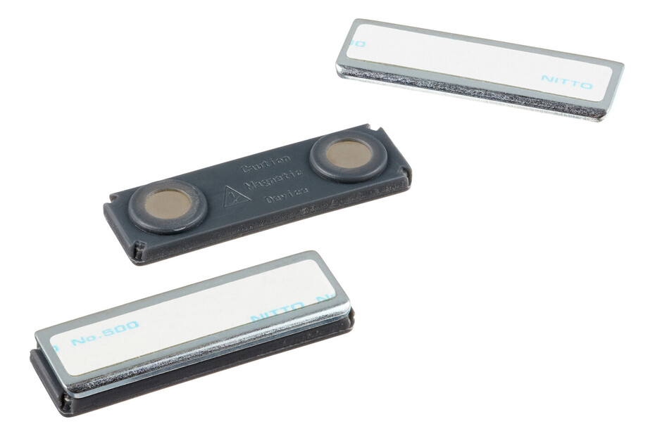 Lot De 20 Badges Nominatifs Magnétiques En Aluminium - Double Aimant Puissant, Fente Papier, 72x35mm Argenté