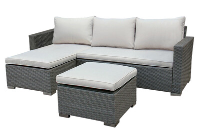 Home and More Loungeset Denver Rattan Gemischt | 201 × 72 × 68 cm