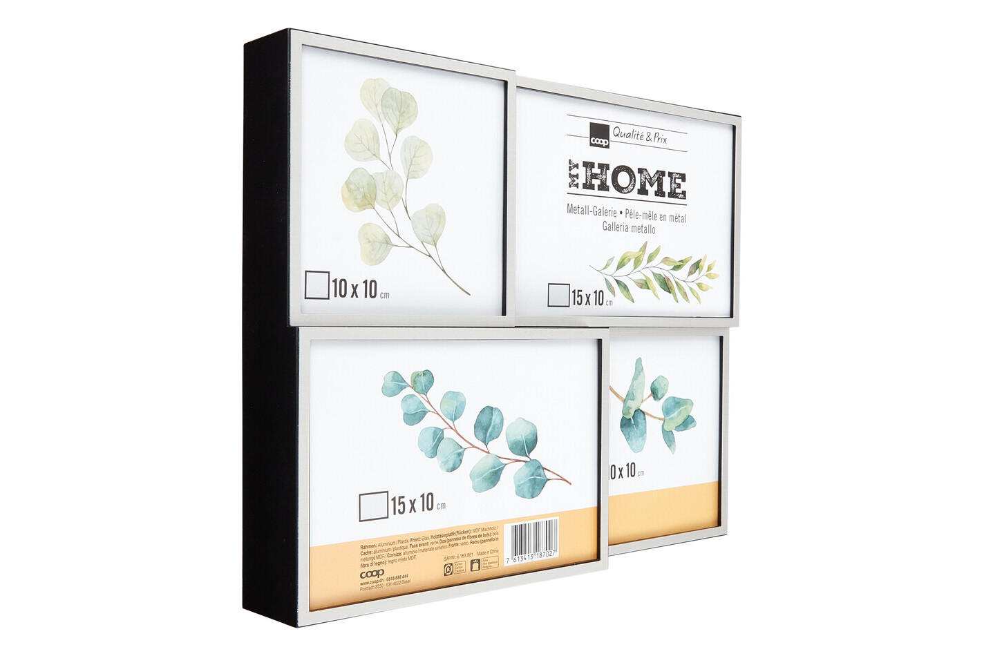 Home and More Cornice in metallo Multi | 10 x 15 cm | Nero | Metallo