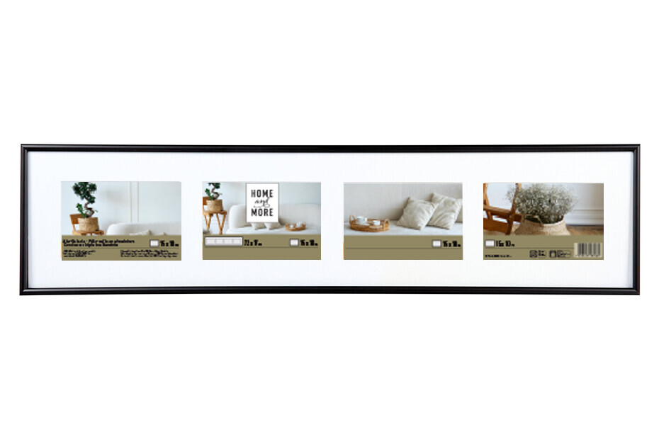 Home and More cornice in alluminio ALU-Galerie 4 foto | 17 x 72 cm | Nero | Alluminio