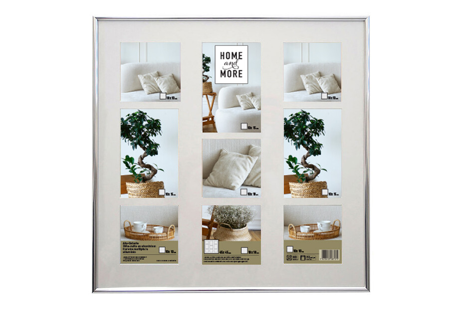 Home and More Cornice in alluminio ALU-Galerie | 45 x 45 cm | Argento | Alluminio