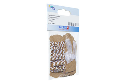 Glorex Papier-Etiketten Braun | 5-8 × 3-5 cm | 15 Stück Glorex Papier-Etiketten Braun | 5-8 × 3-5 cm | 15 Stück