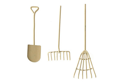 Glorex Set di attrezzi per Mini-Gardening Crema | 12 cm | 3 pezzi