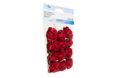 Glorex Röschen Rot mit Draht | 4 cm | 12 Stück kaufen bei JUMBO