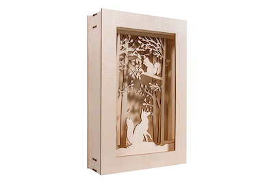 Image of Rayher Holzbausatz 3D-Motivrahmen Wald | 20 × 30 × 6.6 cm | 15 Stück