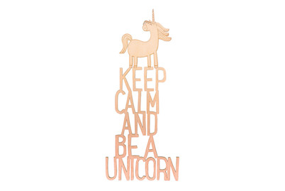 Image of Rayher Holzschrift Keep Calm Unicorn FSC 100% | 15 × 35 × 0.4 cm