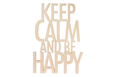 Image of Holzschrift Keep calm..be happy Fsc100%, 12,1x17,2x0,4cm, SB-Btl 1Stück