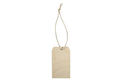 Image of Rayher Holz Hänger Tag | 8 × 4.5 × 0.3 cm | 6 Stück