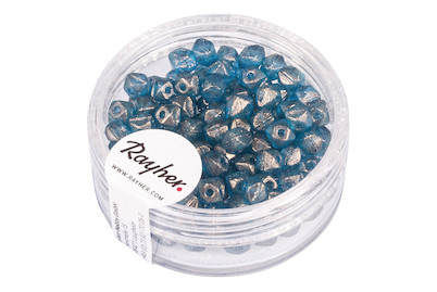 Image of Rayher Antique Rocailles Petrol-Gold | 4 mm | 120 Stück