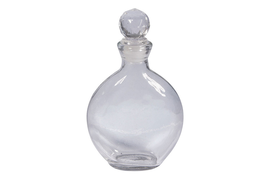 Rayher Glasflakon Flach mit Acrylpfropfen | 9 × 3 × 11.5 cm