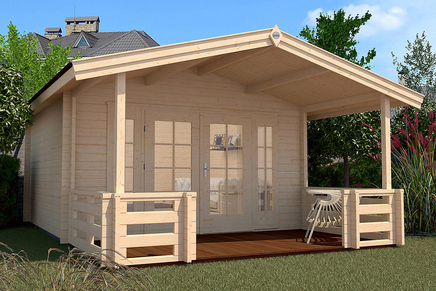 Weka Weekendhaus 137 B mit Vorterasse | 5.8 × 3.8 m | 45 mm