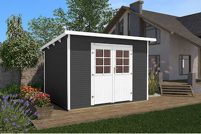 Weka Capanno da giardino 219 con tetto piatto | 2.4 × 2.4 m