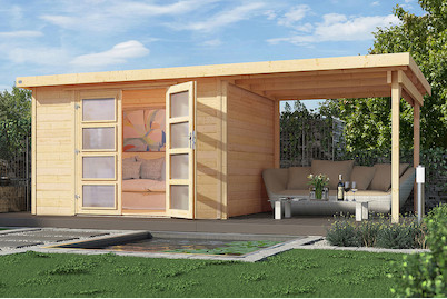 Weka Capanno da giardino 321 B Gr.1 con porte in vetro satinato | 2 × 4 × 2 m