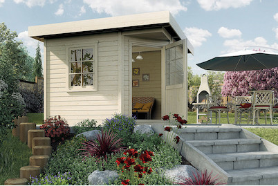 Weka Maison Design 213 avec Porte et Fenêtre Latérale | 3 × 3 m