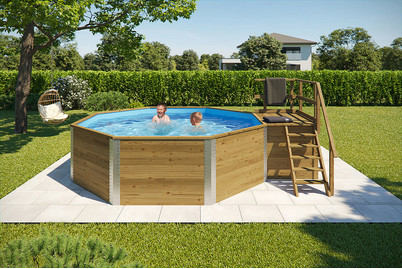 Weka Piscina in legno massello 593B | 3.8 × 4.8 m | 11.4 m³