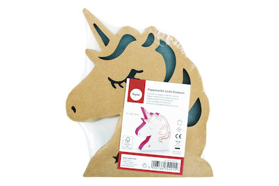 Image of Rayher Pappmaché Licht Einhorn | 17 × 20 × 4 cm