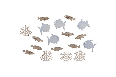 Image of Rayher Holz-Streuteile Fische und Koralle | 2 cm | 20 Stück