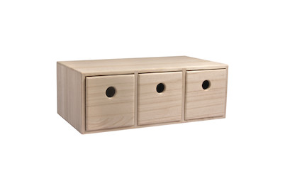 Image of Rayher Holzkommode mit 3 Schubladen | 32 × 18 × 11.5 cm