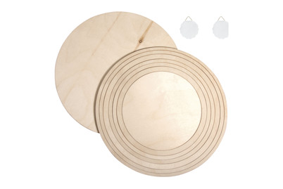 Image of Rayher Holzplatten und Ringe Set | 15-25 cm | 8 Stück