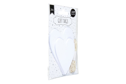 I AM Creative Etichette regalo a forma di cuore | 8-10 cm | 20 pezzi