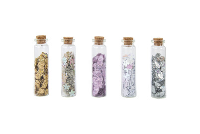 Image of Pailletten Herzen/Blumen sort., 0,8-1cm,in Fläschchen, Box 5Flasche